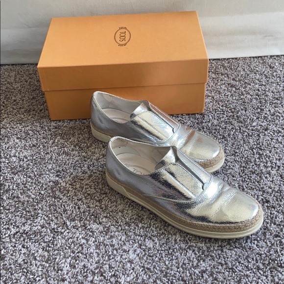 TOD’S Leather Slip On Gomma Rafia Tv Francesina - Picture 2 of 7